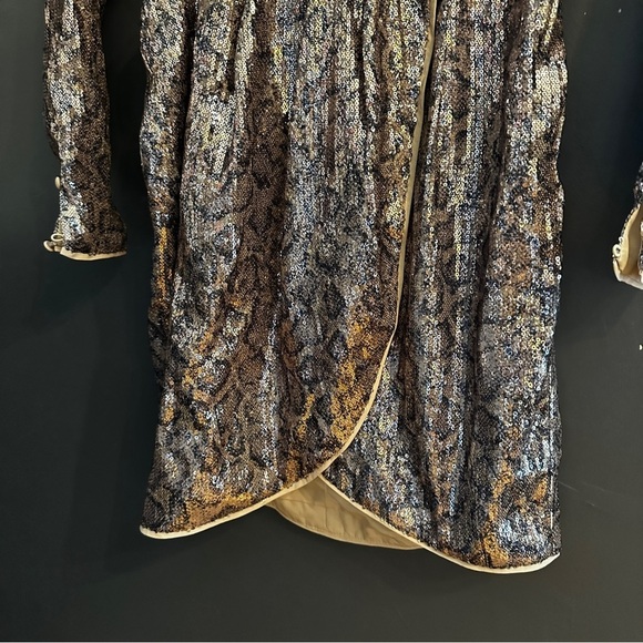 NWT Asos open back sequin snake print mini dress | size 8 - Picture 14 of 15